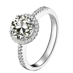 14 Karat White Gold Halo Setting Ring with Diamond – 2.50 ct