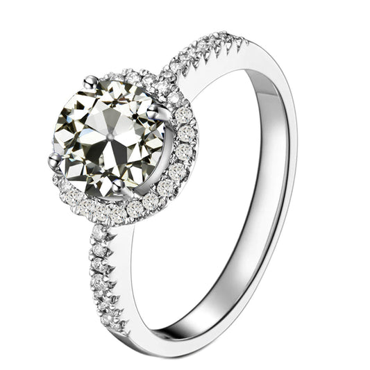 Halo Setting Ring 14 Karat White Gold with Diamond – main view