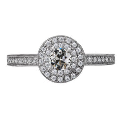 Diamond Halo Setting Ring – Anniversary Band 1 ct 14K White Gold