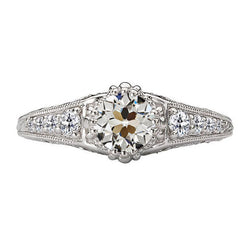 Brilliant Diamond Proposal Ring – Antique European 2 ct 14 Karat