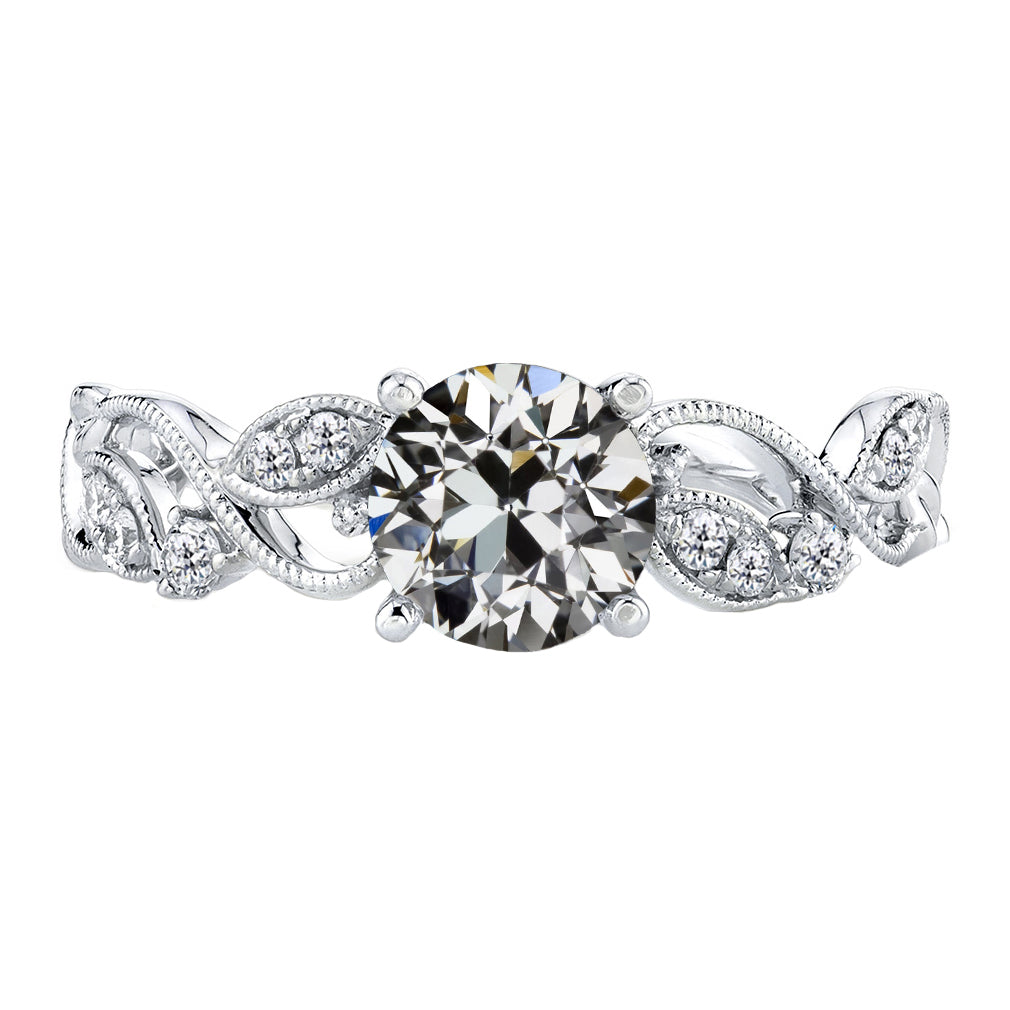 Antique Cushion Diamond ring in 14K White Gold – main view