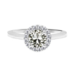 Shimmering Halo Setting Ring with Old Mine Cut Fine Diamond – 1