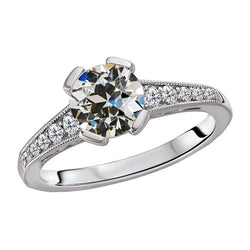Fine Antique Cushion Fine Diamond Anniversary Ring – 3.50 ct 14K
