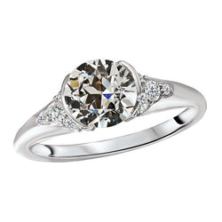 Antique Cushion Anniversary Ring – Brilliant Diamond 2 ct 14K