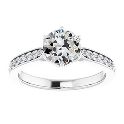 Timeless Old Mine Cut Diamond Accent Solitaire Ring – 1.50 ct 14
