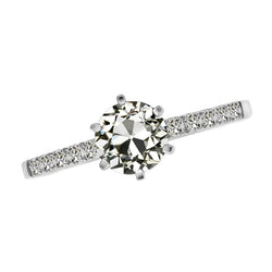 Brilliant Diamond Single Stone Ring – Antique Cushion 2 ct 14