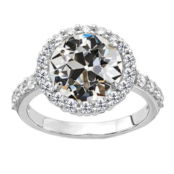 Handmade Antique Cushion Fine Diamond Halo Engagement Ring – 3