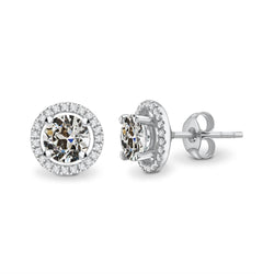Dazzling Earrings with Antique Cushion Brilliant Diamond – 1 ct