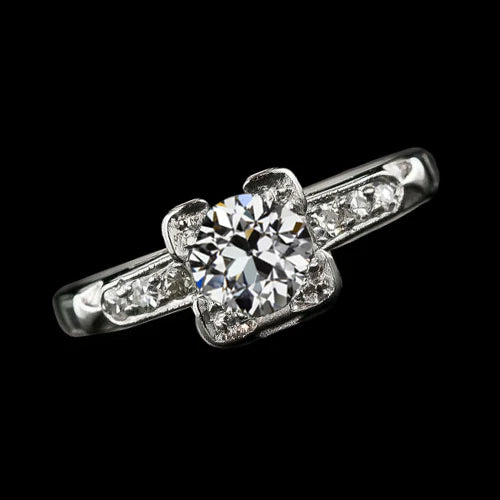 Round Old Mine Cut Natural Diamond Wedding Ring 1.75 Carats Gold 14K