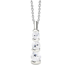 Round Old Mine Cut Real Diamond Pendant & Chain Half Bezel Set 1.50 Carats