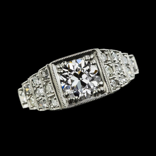 Round Old Mine Cut Real Diamond Ring Milgrain Shank Gold Jewelry 3.50 Carats