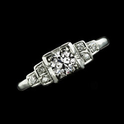 Round Old Mine Cut Real Diamond Ring With Steps 2 Carats White Gold