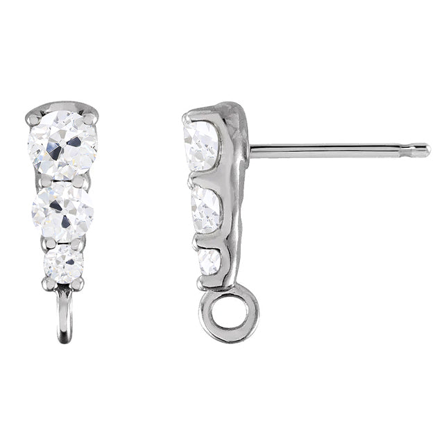 Diamond Earrings 1.50-ct 14 Karat White Gold – front view