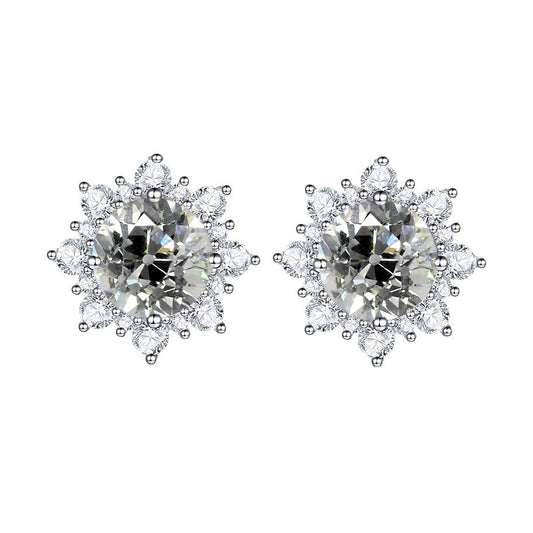 Natural Diamond Earrings 3.50 ct 14K White Gold – main view
