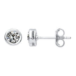 Bezel-Set Drop Earrings – Diamond 3 ct 14K White Gold
