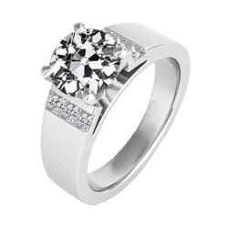 Pavé Diamond Mens Ring 2 ct – 10K White Gold