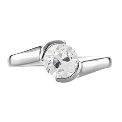 Round Old Miner Genuine Natural Earth Mined Diamond Solitaire Ring Twisted Style 1 Carat