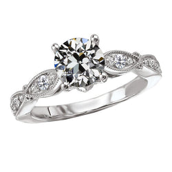 Exquisite Fine Diamond Accent Solitaire Ring 2.50 ct – 14K White