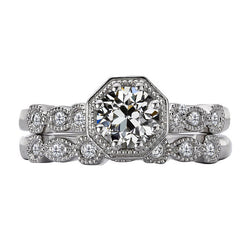 Vintage Fine Diamond Engagement Ring 2 ct – 14K White Gold