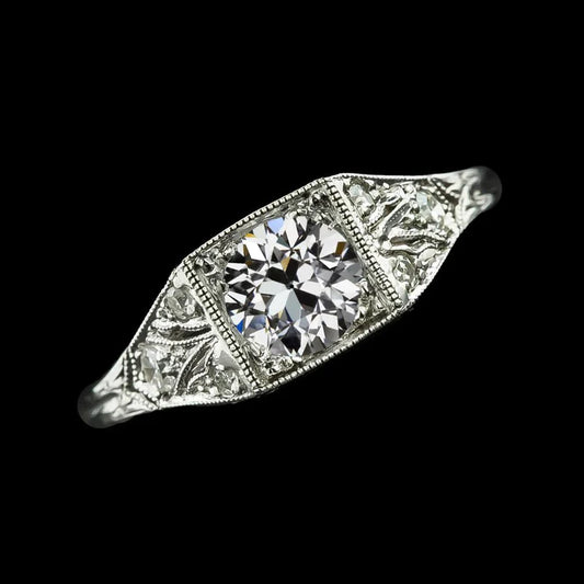 Round Old Miner Genuine Diamond Wedding Ring 2.75 Carats Vintage Style