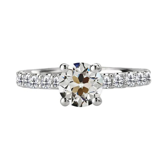 Round Old Miner Natural Diamond Engagement Ring 4.50 Carats