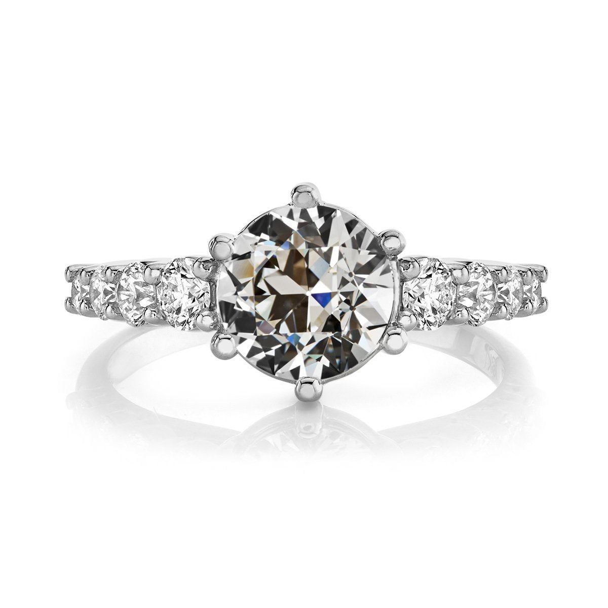 Round Old Miner Natural Diamond Engagement Ring 6 Prong Set 5.50 Carats