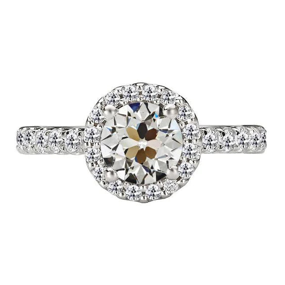 Round Old Miner Natural Diamond Halo Anniversary Ring Gold 5.50 Carats