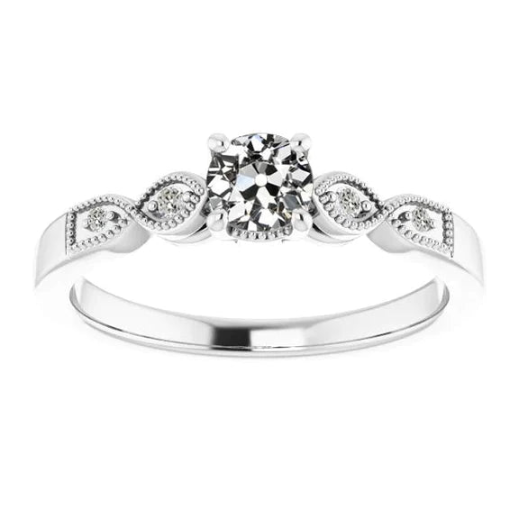 Round Old Miner Natural Diamond Wedding Ring Gold Prong Set 1.50 Carats