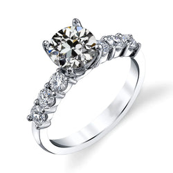 Round Old Miner Real Natural Earth Mined Diamond Engagement Ring Prong Set Gold 5 Carats