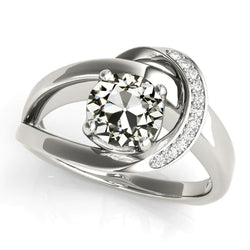 Round Old Miner Real Diamond Fancy Ring 14K White Gold 3.50 Carats