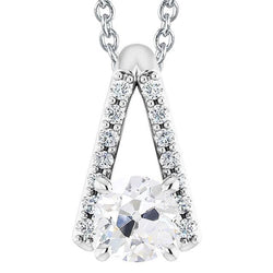 Round Old Miner Real Natural Earth Mined Diamond Pendant With Chain Slide Necklace 4 Carats