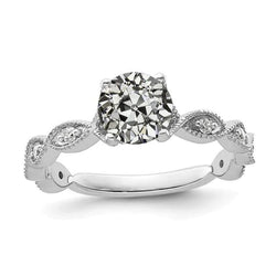 Round Old Miner Real Natural Earth Mined Diamond Ring Prong Set 2.50 Carats Women’s Jewelry