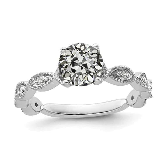 Round Old Miner Real Diamond Ring Prong Set 2.50 Carats Women’s Jewelry