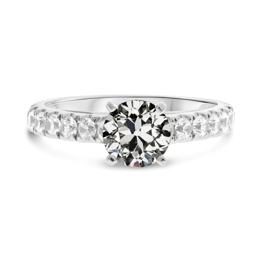 Round Old Miner Real Diamond Ring Prong Set Women’s Jewelry 3.50 Carats