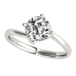 Round Old Miner Real Diamond Solitaire Ring 4 Prong Set 2 Carats