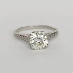 Round Old Miner Real Natural Earth Mined Diamond Solitaire Ring Vintage Style 1.50 Carats
