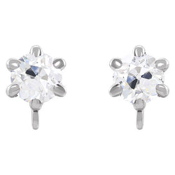 Earth-Mined Diamond Stud Earrings 4 ct – 14K White Gold