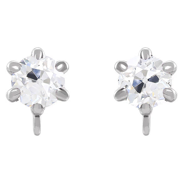 Stud Earrings 14K White Gold with Diamond – main view
