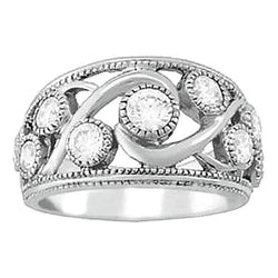 Round Real Natural Earth Mined Diamond 1.50 Carats Anniversary Ring Thick Shank White Gold 14K