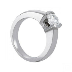 Round Real Diamond 1 Carat Solitaire Ring White Gold 14K