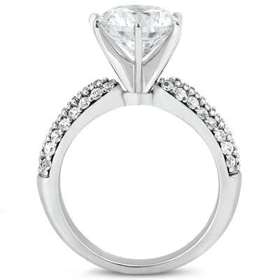 Round Real Diamond Anniversary Big Accented Ring 2.75 Ct.