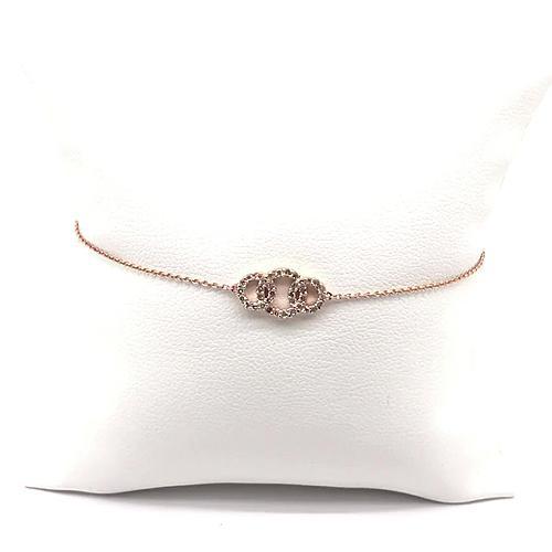 Round Real Diamond Bracelet 0.30 Rose Gold Jewelry 14K