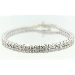 Round Real Diamond Bracelet Prong Set 5.40 Carats White Gold