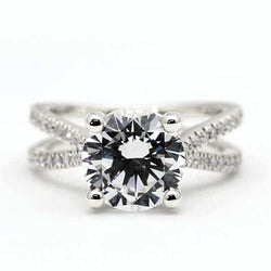 Round Real Diamond Engagement Ring