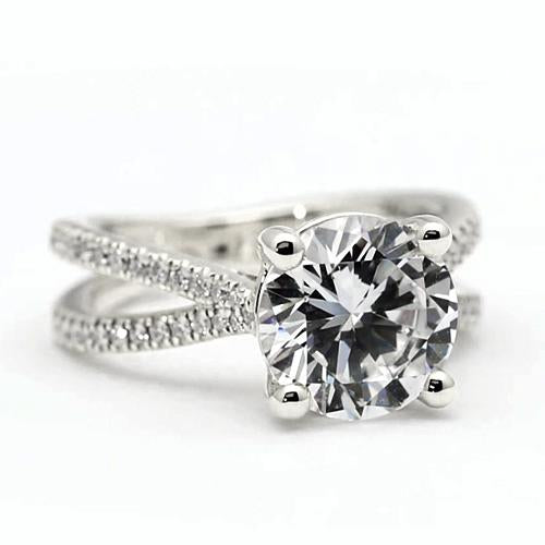 Round Real Diamond Engagement Ring