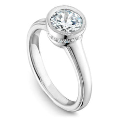 Round Real Diamond Engagement Ring 2.55 Carats White Gold 14K