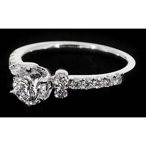 Round Real Diamond Engagement Ring 2 Carats New