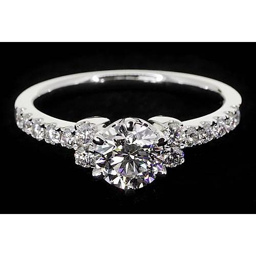 Round Real Diamond Engagement Ring 2 Carats Simple Jewelry New