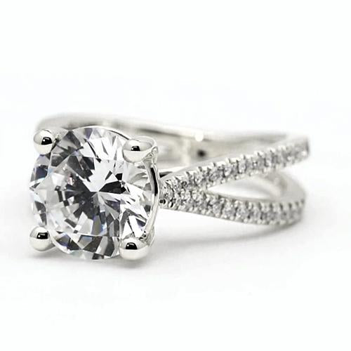 Round Real Diamond Engagement Ring