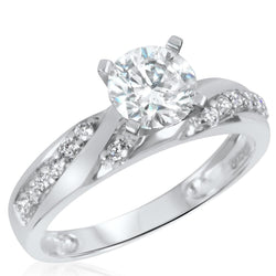 Round Real Natural Earth Mined Diamond Engagement Ring With Accents 2.70 Carats Jewelry New
